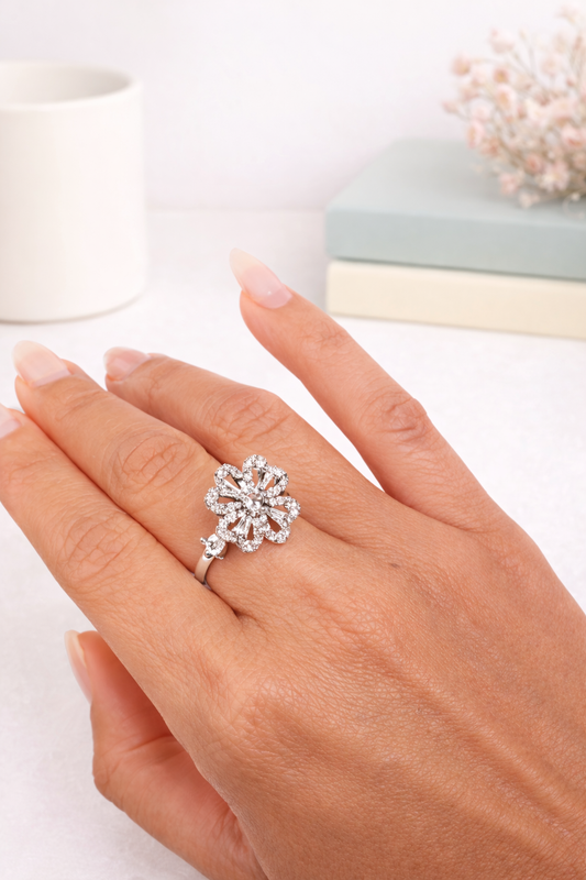 Adjustable Anxiety Ring for Stress Relief | Rotating Calming Ring