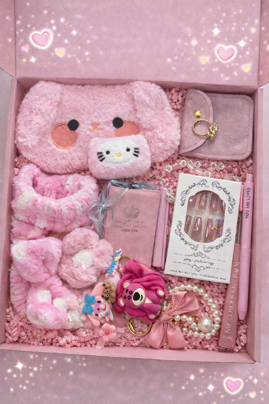 Mystery scoop Box | Self-Care Surprises, Plush Accessories, Kawaii Mystery Scoop Box, Bag Charm,Keychains,Press on nails, Gift box, Birthday