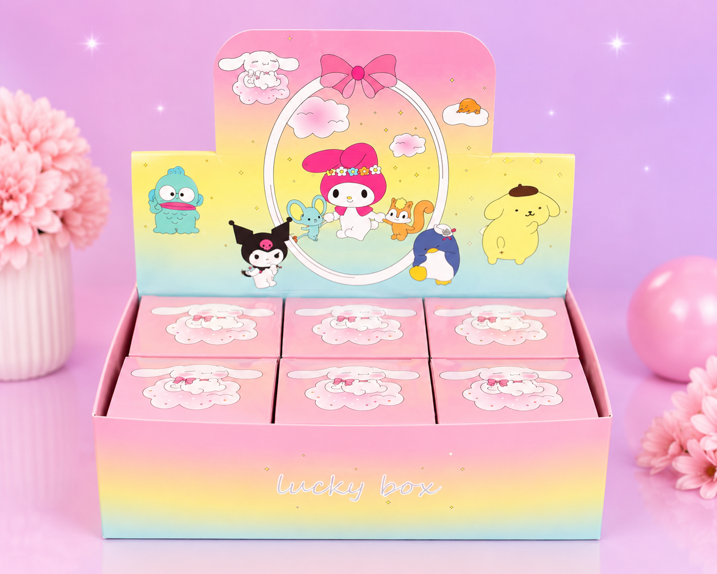 Sanrio Lucky Blind Box Mystery Figure | Pastel Rainbow Surprise Collectible | Kawaii Gift Box | Limited Stock
