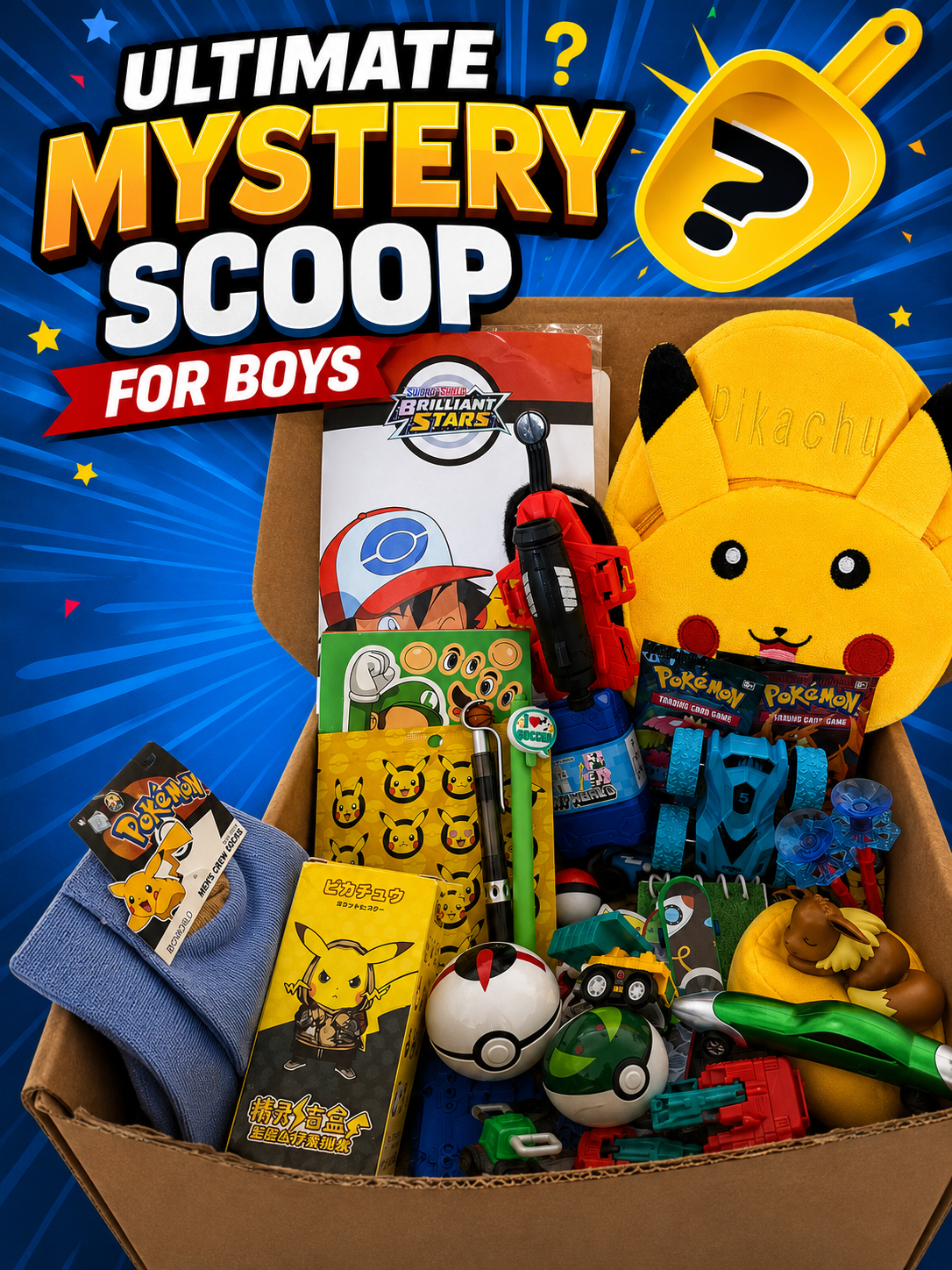 Ultimate Boys Mystery Scoop Box – Pokemon, Gamer & Collectible Surprises