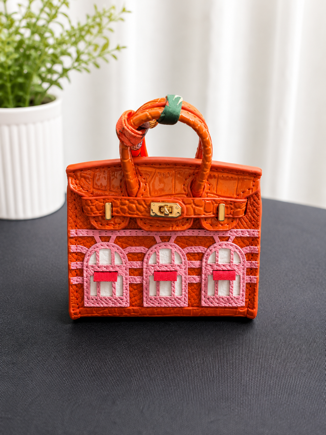 Cute Mini Purse AirPods Case Keychain, Aesthetic Lip Gloss Holder Bag Charm, Trendy Girly Gift for Girls