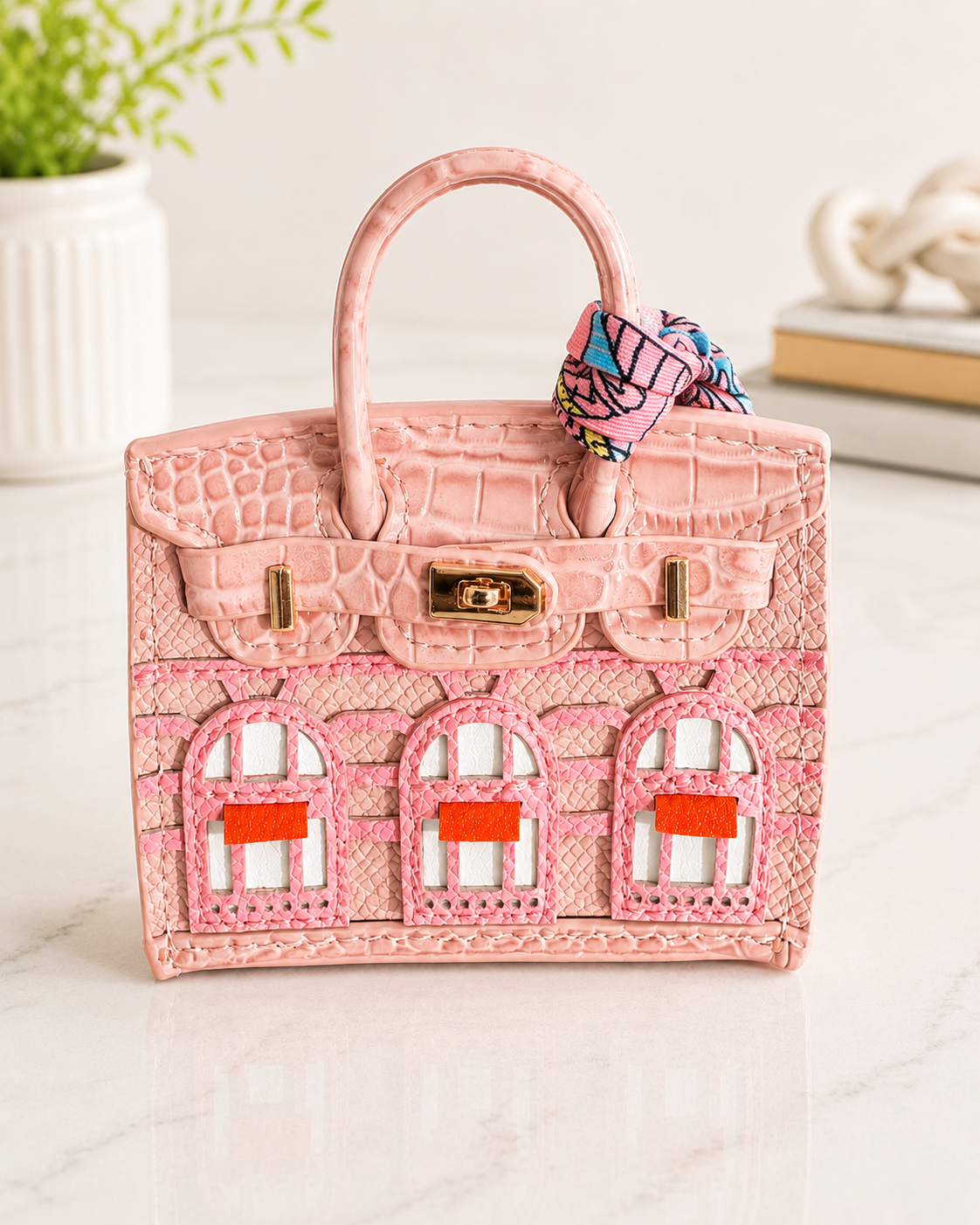 Cute Mini Purse AirPods Case Keychain, Aesthetic Lip Gloss Holder Bag Charm, Trendy Girly Gift for Girls