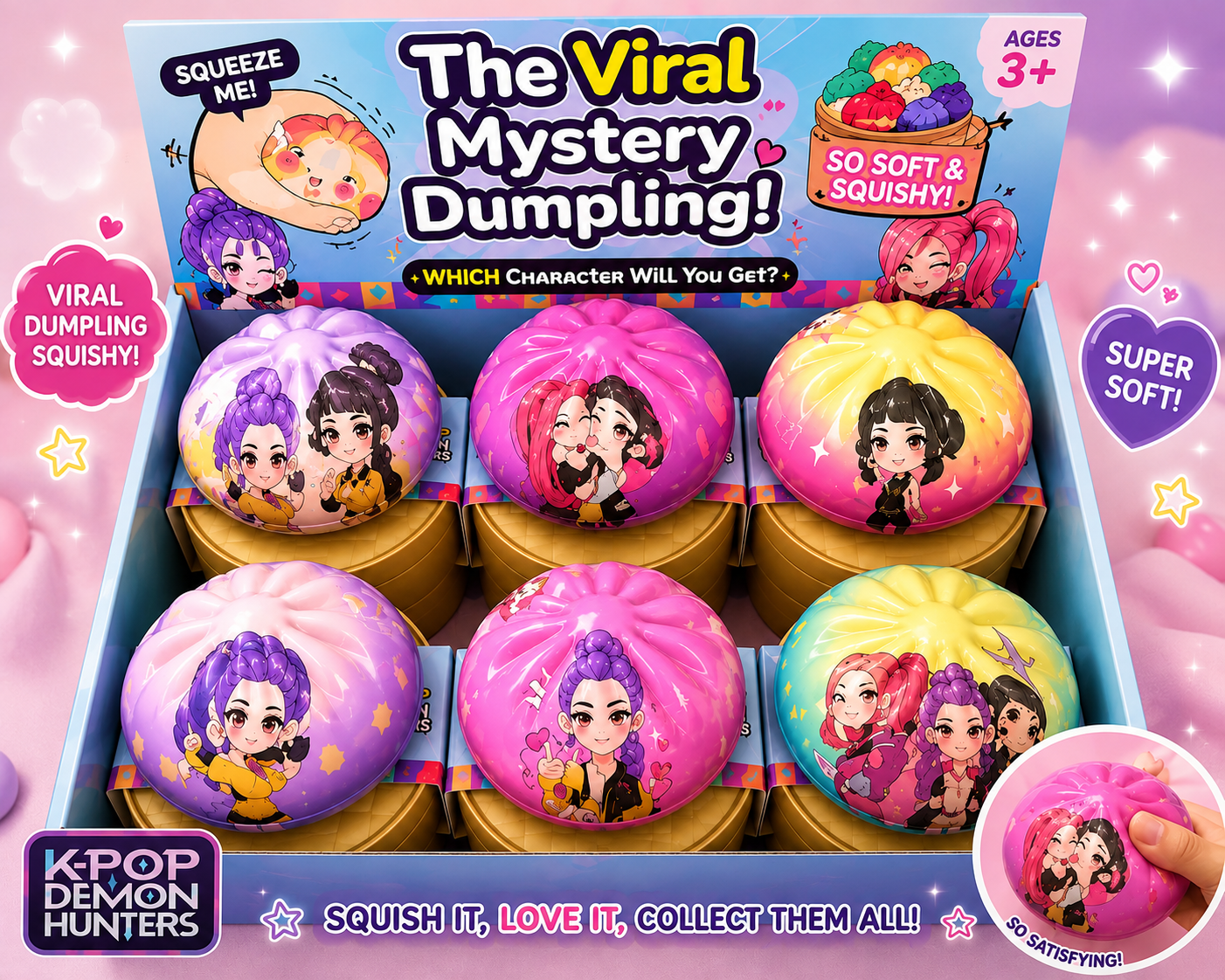K-Pop Mystery Squishy Dumpling Blind Box | Sugar Bear Collectible Toy