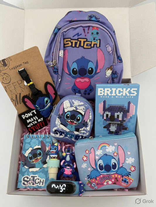 Stitch gift box Australia with backpack coin purse watch building blocks and accessories, kawaii Lilo and Stitch surprise gift for her
