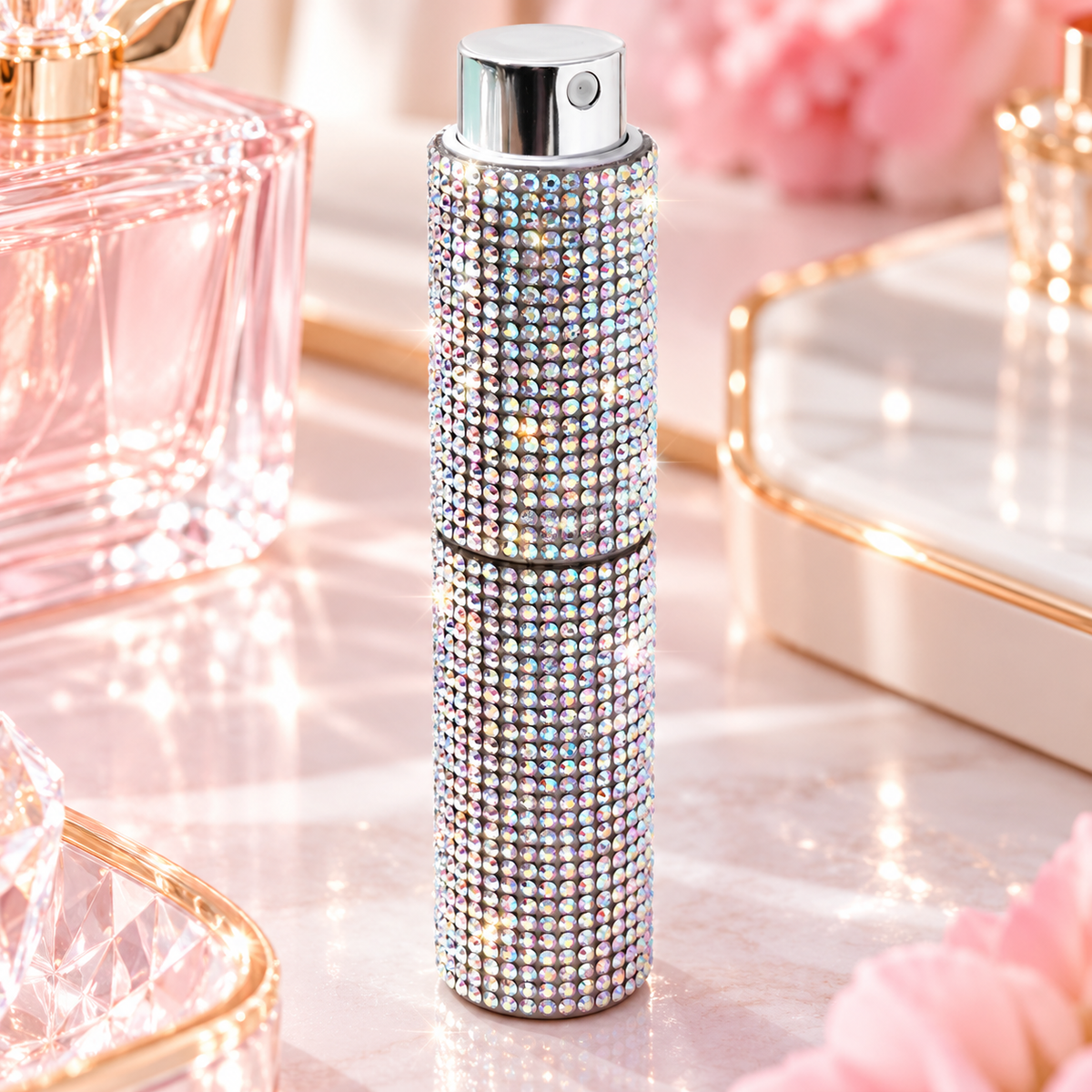 Bedazzled Refillable Perfume Atomiser 8ml | Rhinestone Travel Perfume Bottle