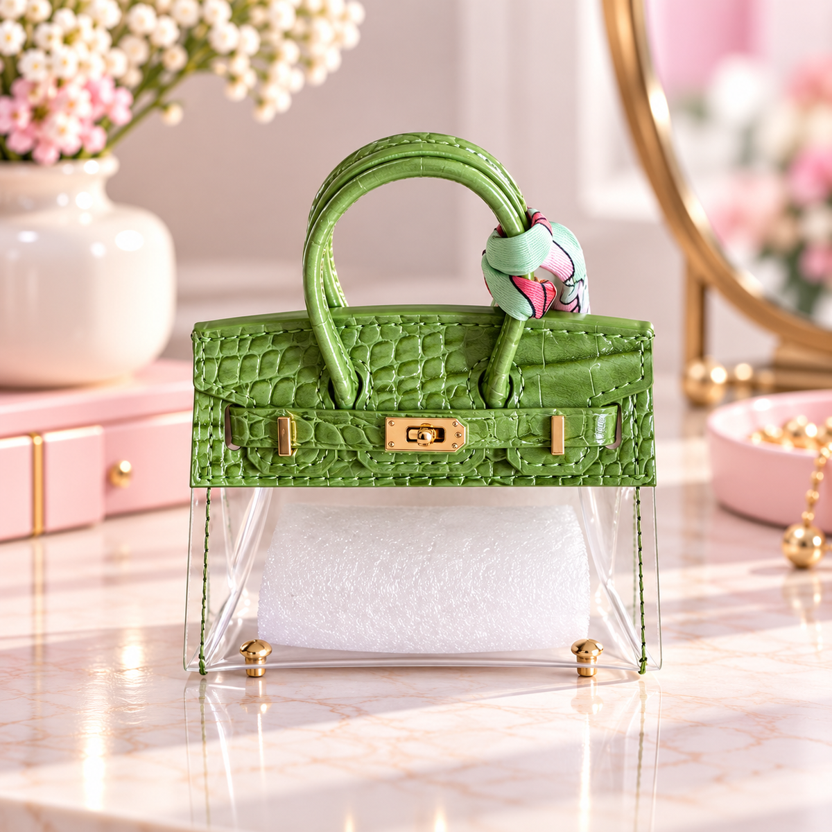 Cute Mini Purse AirPods Case Keychain, Aesthetic Lip Gloss Holder Bag Charm, Trendy Girly Gift for Girls