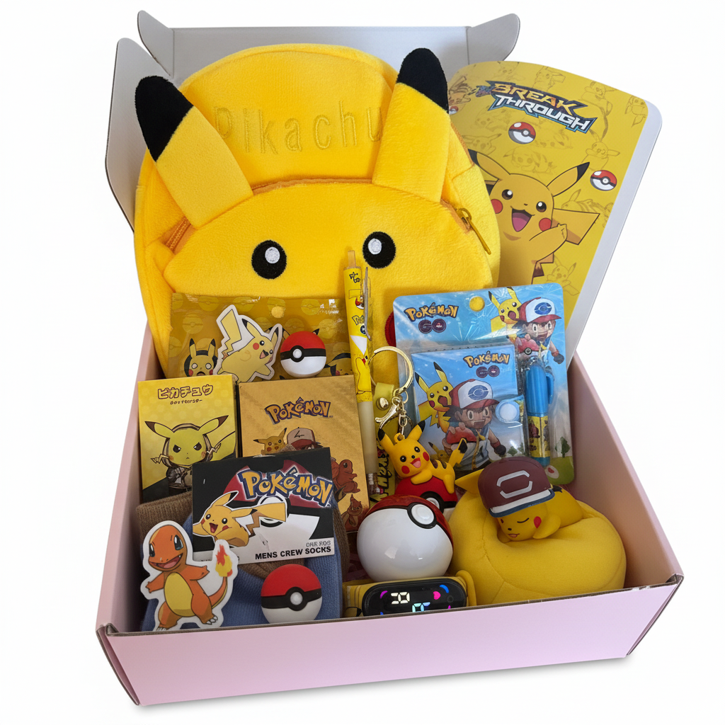Pokemon Inspired Mystery Box Kawaii Anime Gift Box Cute Collectibles Surprise Box for Kids Teens Gamers