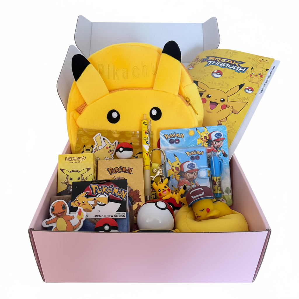 Pokemon Inspired Mystery Box Kawaii Anime Gift Box Cute Collectibles Surprise Box for Kids Teens Gamers
